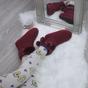 Burgundy AJVANI Burgundy Knitted Glitter Ankle Boot Slippers, Image 4 of 5