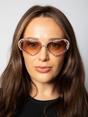 Brown Heart Sunglasses with Gem Detail in Champagne, Image 6 of 6