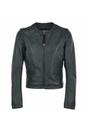 Green "Ethel" Real Leather Collarless Jacket, Image 1 of 3