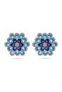 Blue Floral Layered Stud Earrings, Image 1 of 4