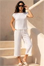 White Classic Textured Stretch T-Shirt, Image 5 of 5