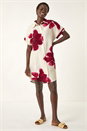 Ivory Floral Print Shift Shirt Dress, Image 1 of 6