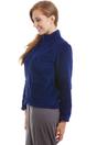 Navy Camille Lingerie Navy Zip Front Soft Textured Fleece Bed Jacket, Image 3 of 5