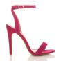 Fuchsia AJVANI Fuchsia High Heel Ankle Strap Barely There Sandals, Image 2 of 6