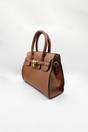 Brown Top Handle Satchel Handbag, Image 4 of 5