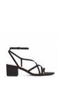 Black 'Maria' Ankle Strap Low Block Heel Strappy Sandals, Image 1 of 5