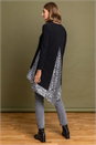 Black Glitter Animal Print Dipped Hem Top, Image 3 of 4