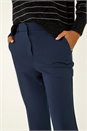 Navy  Bootcut Leg Stretch Trousers, Image 5 of 5