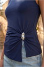 Navy  Dusk Hardware Trim Tank Top, Image 4 of 4