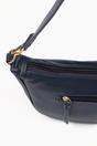 Navy Blue Faux Leather Half Moon Crossbody Bag, Image 2 of 5