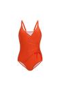 Orange Baylenne Plain One Piece Swimsuit, Image 1 of 3