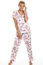 Cream Camille Lingerie Cream Lightweight Floral Print Pyjama Set, Image 1 of 5