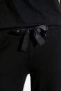 Black WOVCOR Black 2-Piece Lace Trim and Pyjama Set, Image 3 of 4