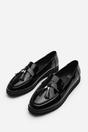 Black 'Lucy' Tasselled Slip On School Loafer, Image 3 of 5