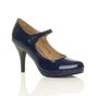 Navy Blue AJVANI Navy Blue High Heel Mary Jane CourtShoes, Image 1 of 5