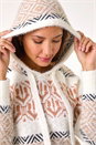 Ivory  Jacquard Print Knit Hoodie, Image 5 of 5