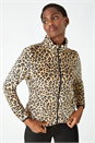 Multi Animal Print Sherpa Fleece Jacket, Image 1 of 5