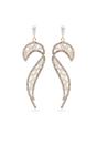 Gold Glittering Curve Earrings, Image 1 of 4