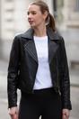 Black Ashwood Leather Black Real Veg Tanned Leather Plain Biker Jacket, Image 1 of 5