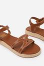 Tan 'Julia' Wide Fit Flatform Sandal Stylish Cut, Image 4 of 5