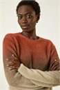 Brown Fluffy Ombre Knit Jumper, Image 2 of 5