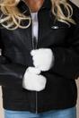 White SVNX White Soft Knit Mittens, Image 2 of 4