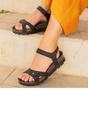 Black Womens Platform Wedge Sandals -Sulia B2, Image 7 of 8