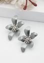 Pewter AVANT-GARDE PARIS Pewter Floral Stud Earrings, Image 2 of 5