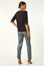 Black Embellished Neck Stretch Top, Image 3 of 5