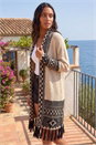 Ivory Nordic Pattern Fringe Detail Cardigan, Image 1 of 4