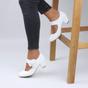 White AJVANI White Mid Block Heel Mary Jane Comfort Court Shoes, Image 5 of 6