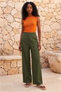 Khaki Smart Twill Wide Leg Pocket Trouser, Image 1 of 4
