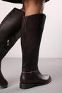 Dark Brown 'Nyla' Knee High Boots With Low Flat Heel, Image 7 of 7