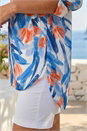 Blue Floral Print Longline Blouse, Image 4 of 4