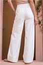 White Cotton Stretch Wide Leg Jean, Image 3 of 4