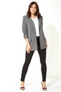 Grey Longline Textured Jersey Blazer, Image 2 of 5