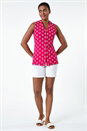 Cerise Floral Embroidered Cotton Crinkle Blouse, Image 2 of 5