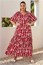 Red Curve Printed Woven Maxi Dress, Image 2 of 4