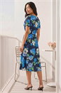 Navy  Petite Floral Print Button Dress, Image 3 of 4