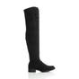 Black AJVANI Black Stretchy Sock Over The Knee Boots, Image 2 of 6