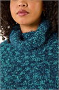Teal Curve Fluffy Roll Neck Knit Jumper, Image 6 of 6