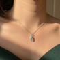 Silver Raw Aquamarine Sterling Silver March Birthstone Necklace, Image 2 of 4