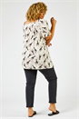 Natural  Curve Animal Print Square Neck Tunic Top, Image 2 of 5