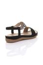 Black AJVANI Black Slingback Beaded T-Bar Sandals, Image 4 of 4