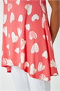 PINK Heart Print Hanky Hem Tunic Top, Image 6 of 6