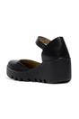 Black Womens Durable Wedge Sandals-BISO305FLY, Image 4 of 5