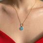 Gold Gold Plated Turquoise Evil Eye Pendant Charm Necklace, Image 2 of 4