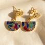 Multi Statement Ruby Sapphire Emerald Gemstone Earrings, Image 1 of 4