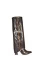 Brown XY LONDON Brown 'Allie' Knee High Boots Fold Over Point Toe Deco Zip, Image 1 of 6
