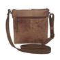 Tan 'RUE' Distressed Real Leather Crossbody Bag, Image 2 of 4